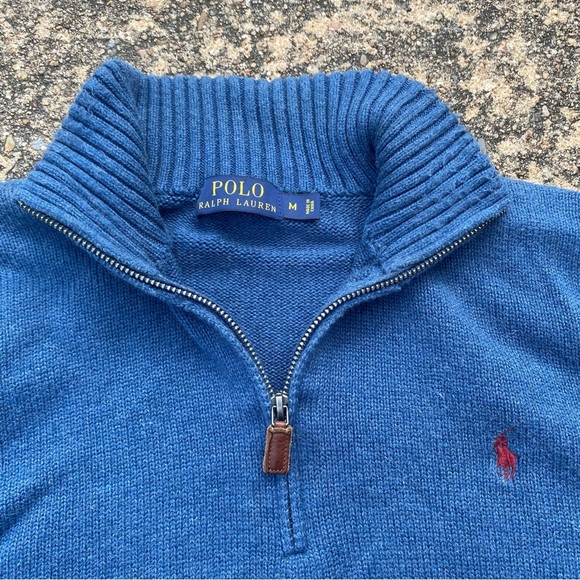 Polo by Ralph Lauren Men's Blue Half-Zip Sweater - Picture 5 of 8